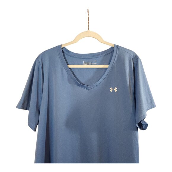 Under Armour HeatGear Loose Fit Tech Twist V-neck T-shirt Workout Women's 2X - Picture 2 of 6